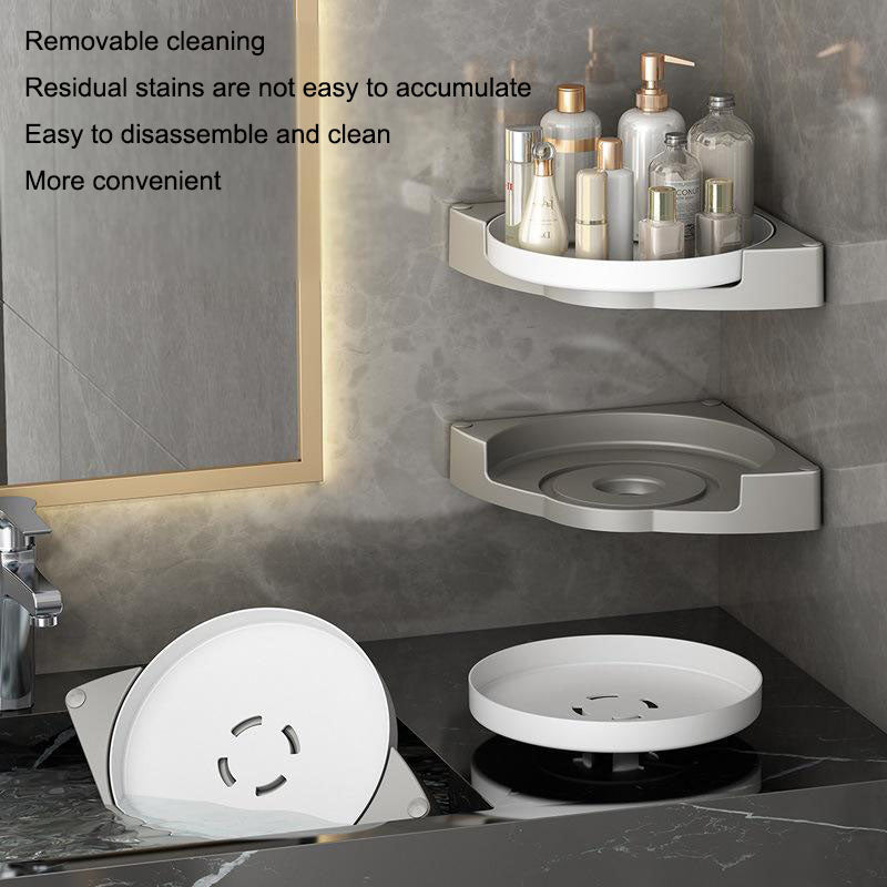 Rotating toilet triangle storage rack wall mounted bathroom toilet no drilling wall corner shower gel storage rack - V.I.P Digital Presence