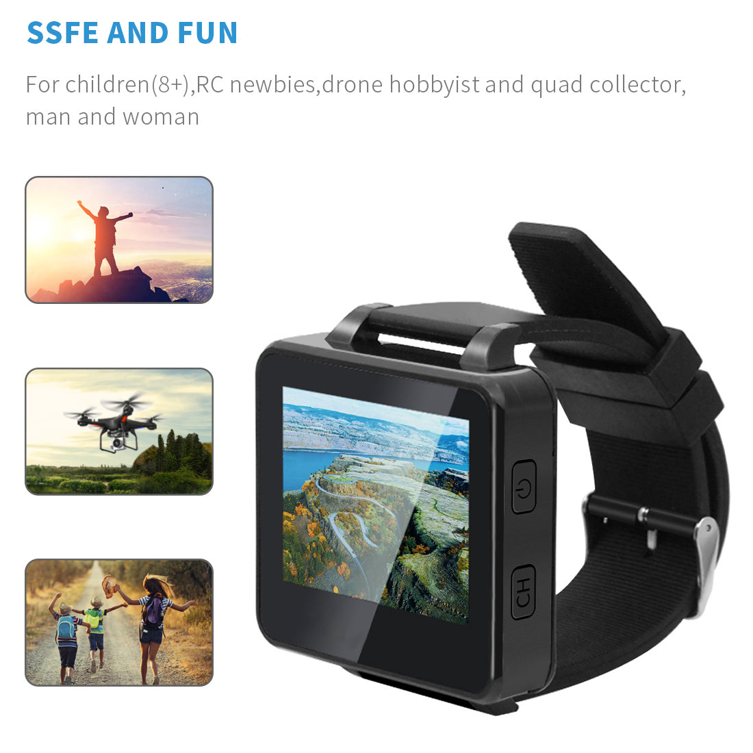 BOSCAM BOS200RC Upgrade 200RC FPV Watch 5.8GHz 40CH HD 960*240 2 TFT Monitor Wireless Receiver for DIY RC Camera Quadcopter - V.I.P Digital Presence