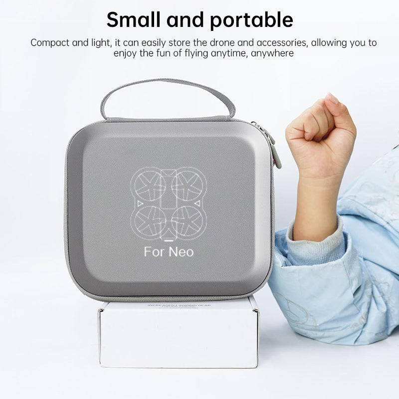 Protective grey hard case for DJI Neo. Two-way zipper, compact, for travel & protection. (Case only) - V.I.P Digital Presence