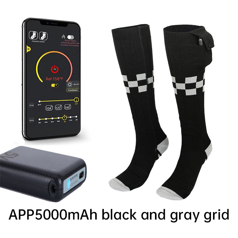 Heated Socks APP Remote Control 6000/5000mAh Rechargeable Battery Winter Thermal Electric Heating Thick Stockings 3 Gears - V.I.P Digital Presence