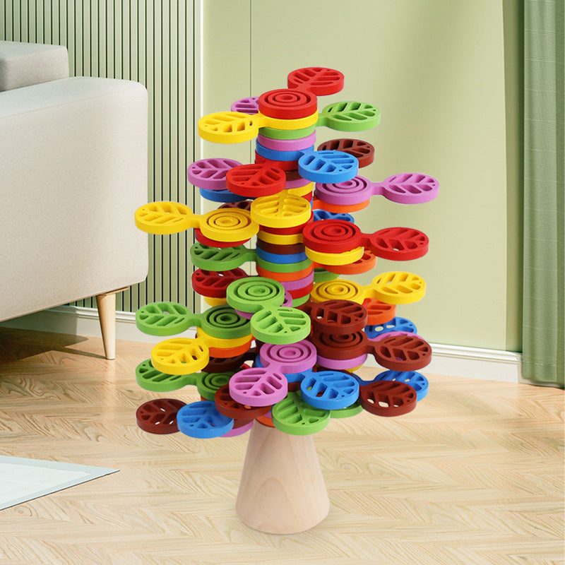 Stacking Tree Balance Building Blocks for Children's Puzzle, Stacking High, Stacking Music, Balance Tree Building, Wooden Toys, Parent Child Game - V.I.P Digital Presence