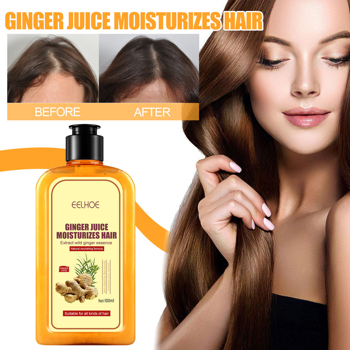 Ginger Juice Moisturizes Hair, Moisturizing And Repairing Hair Follicle Hair Strong Anti-Shampoos - V.I.P Digital Presence