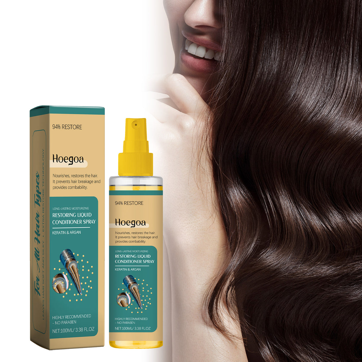 Argan Leave-In Hair Treatment Spray Moisturizes Split Hairs And Moisturizes Glossy Hair - V.I.P Digital Presence