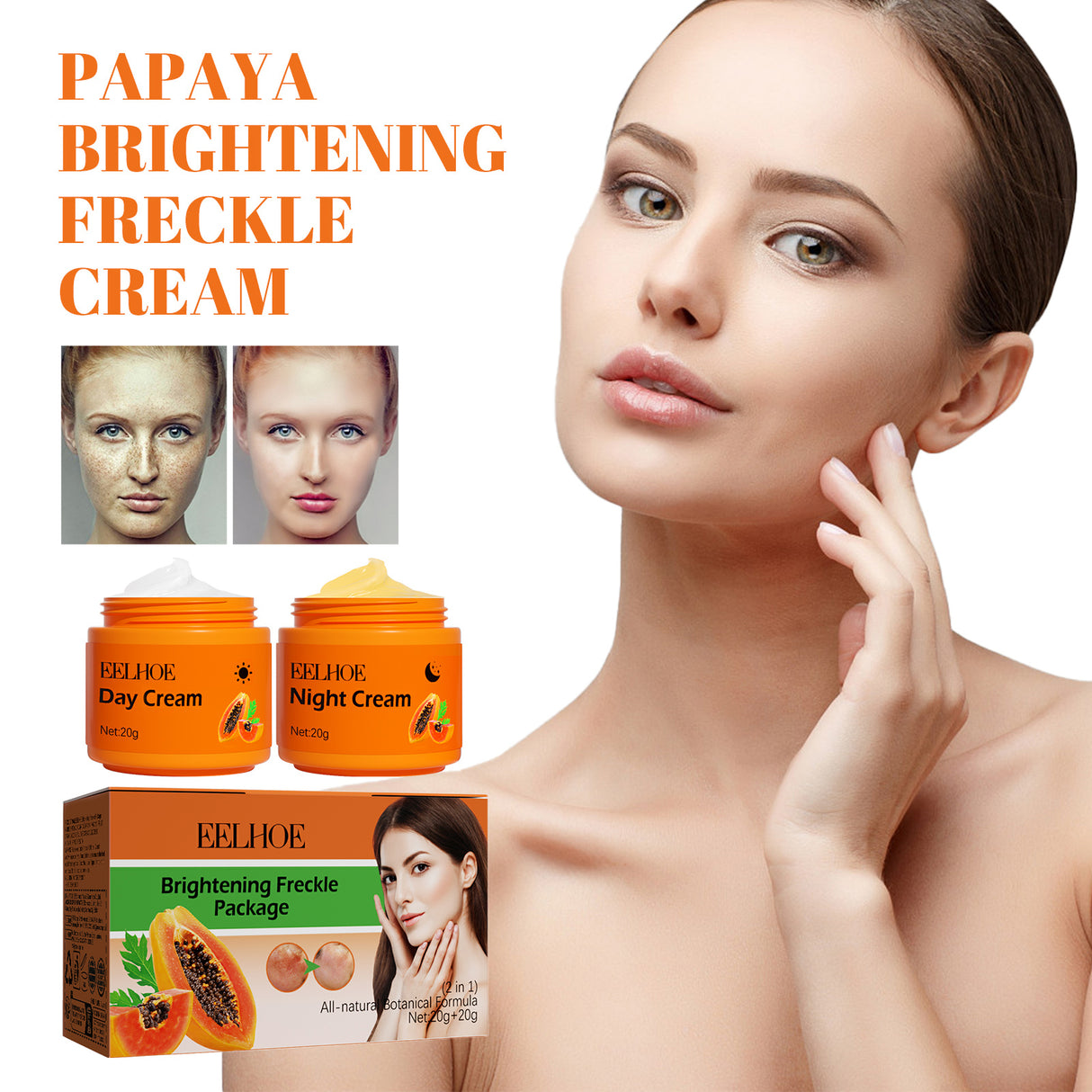 Papaya Whitening Freckle Cream Lightens Dark Spots On The Face, Brightens And Moisturizes The Skin Early And Late - V.I.P Digital Presence