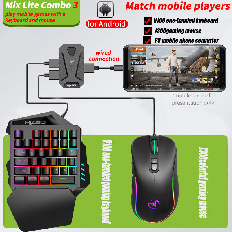 Wired Android Throne One handed Keyboard and Mouse Set Android Game PUBG Gun Converter - V.I.P Digital Presence