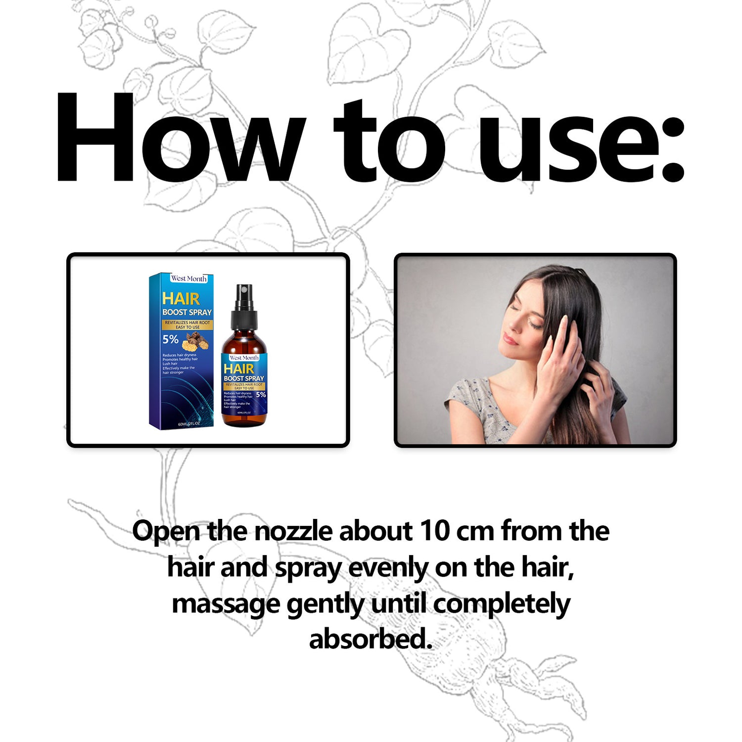 Hair Boost Spray, Strong Hair Solid Hair Moisturizing Scalp Hair Roots Beard Hair Care Spray - V.I.P Digital Presence