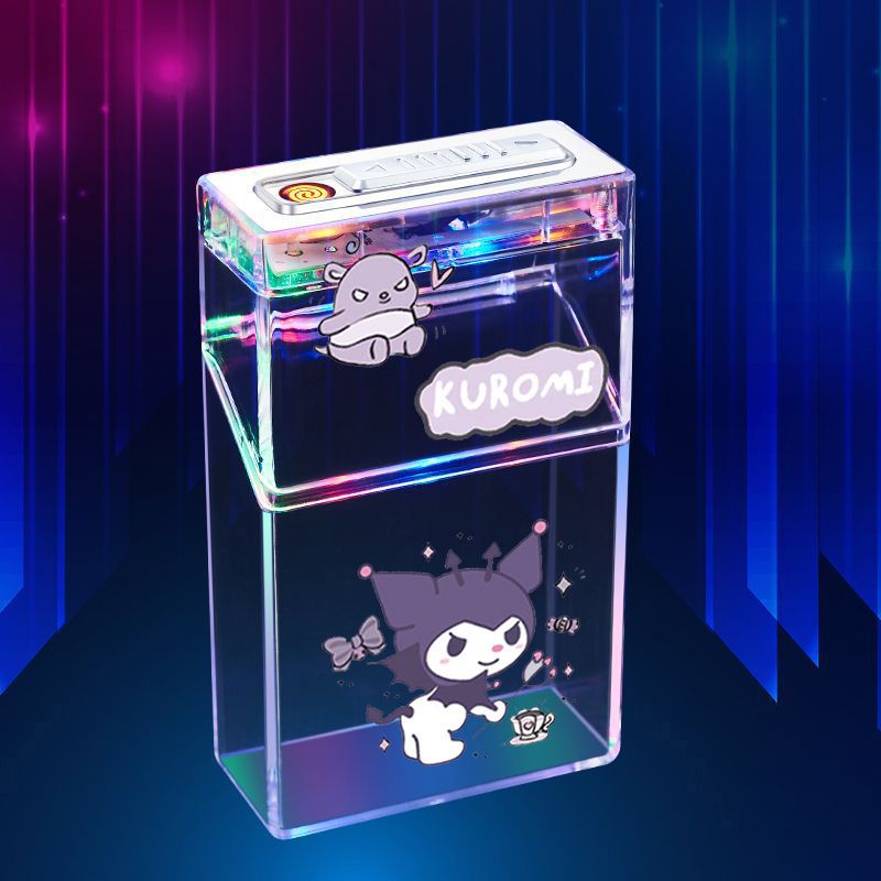 Pacha Dog Cartoon Sanrio Cigarette Box Charging Lighter Integrated Transparent Body Atmosphere Colorful Lights Cute Gift Object - V.I.P Digital Presence