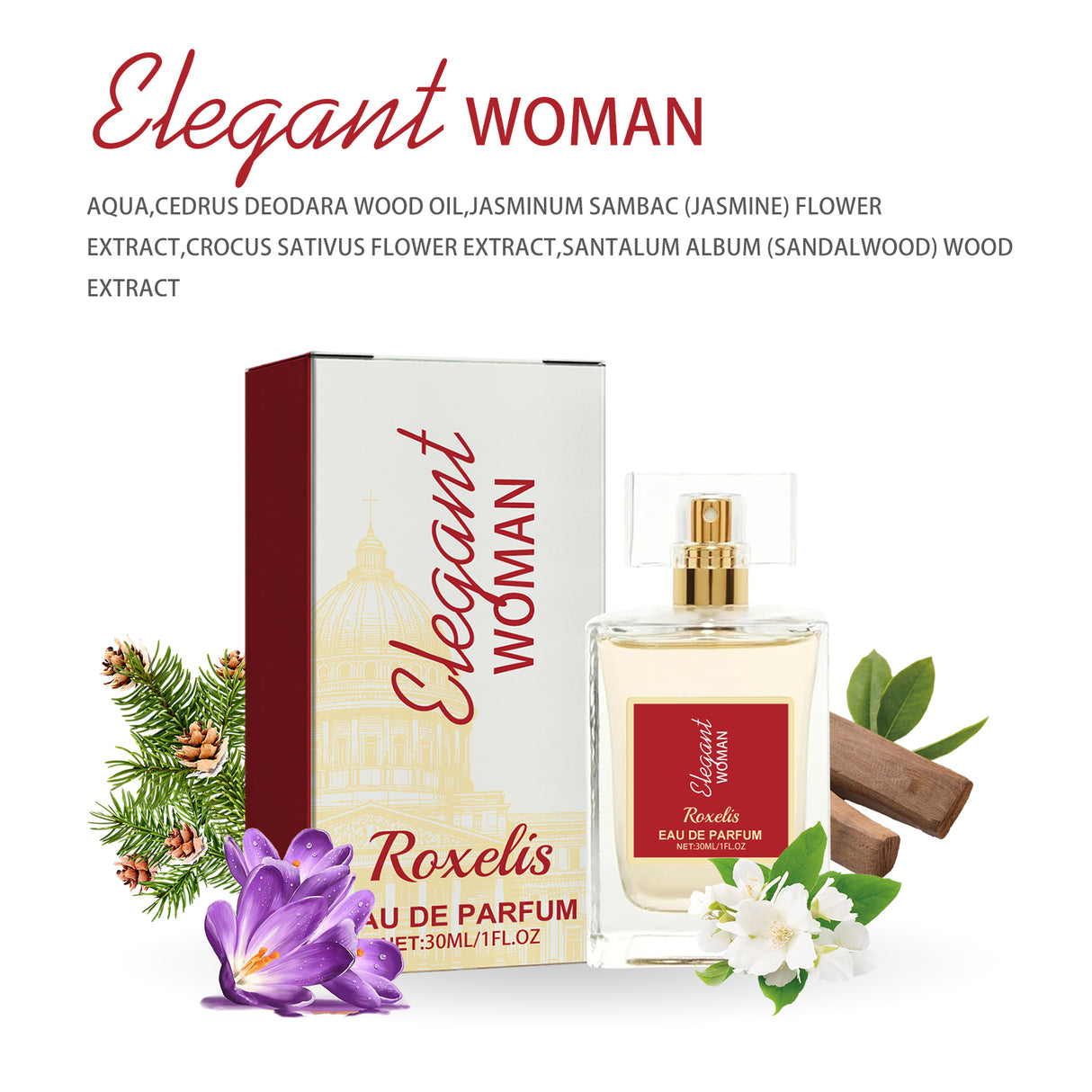 Elegant Woman Eau De Parfum, Natural Fresh Niche Light Elegant Flower Fruit Fragrance Wrist Behind Ear Lasting Fragrance Dating Atmosphere Perfume - V.I.P Digital Presence