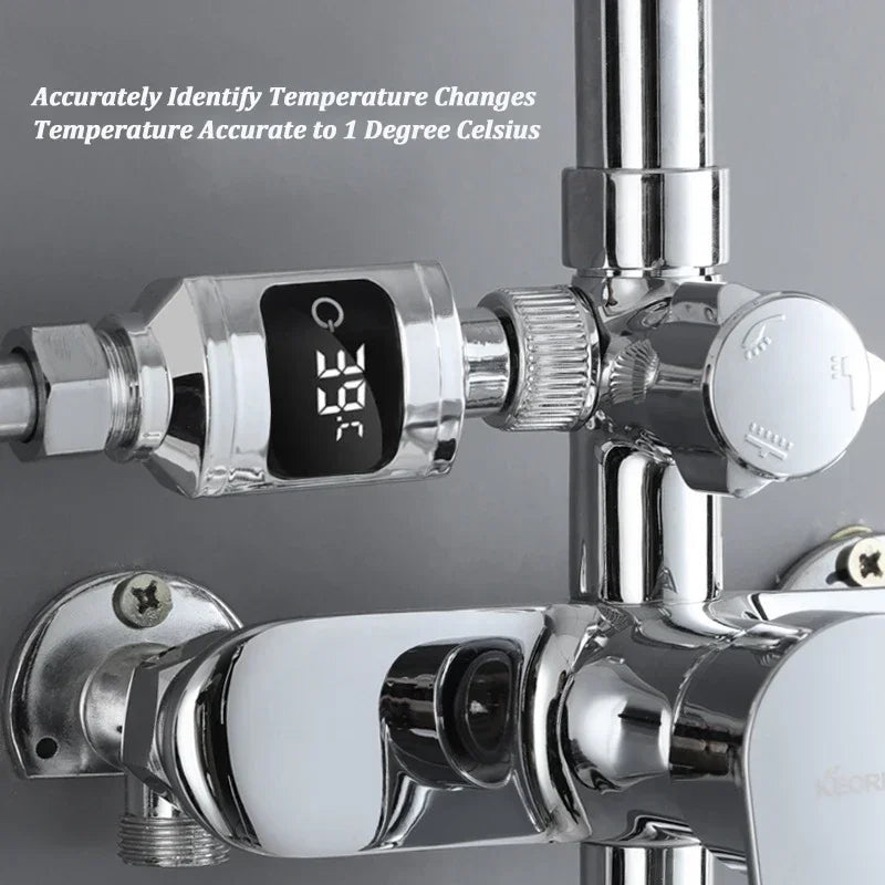Bathroom Tub Shower Faucets Water Thermometer Electricity LED Display ABS Bathtub Water Temperature Monitor for Home Shower - V.I.P Digital Presence