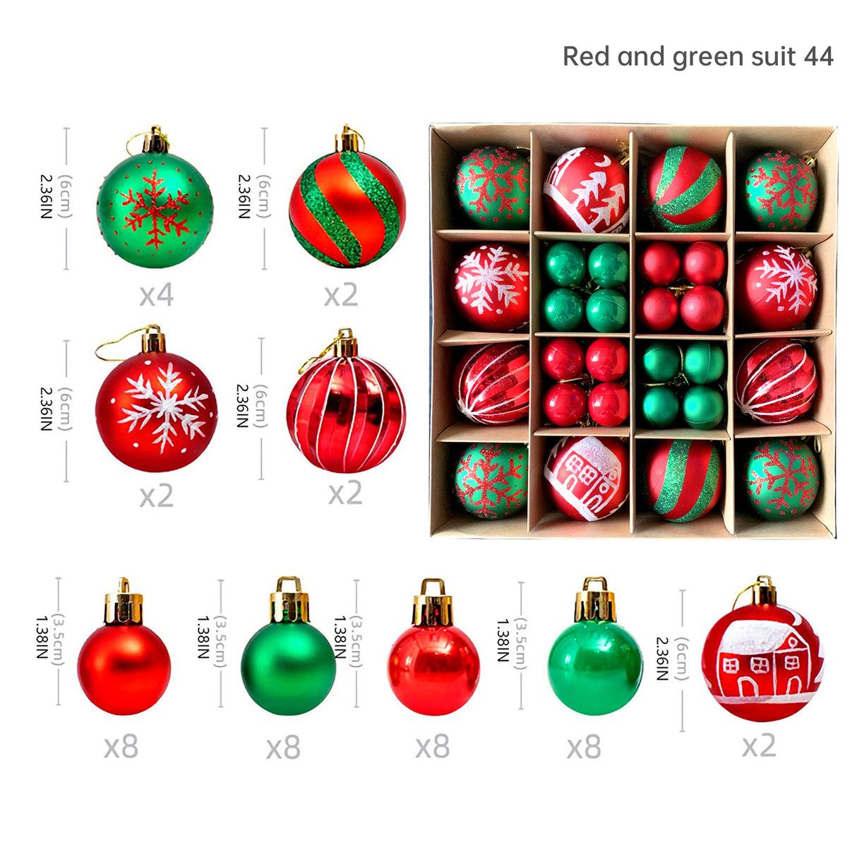 Christmas decoration 6cm electroplated ball plastic ball special-shaped painted Christmas ball gift Christmas tree pendant - V.I.P Digital Presence