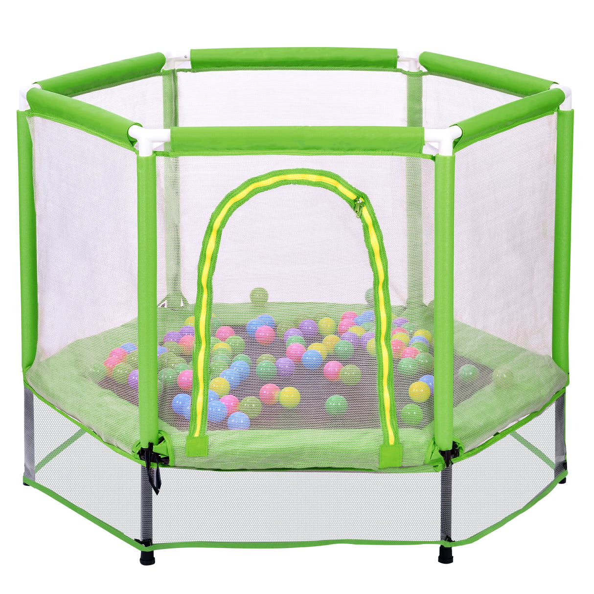 55'' Toddlers Trampoline with Safety Enclosure Net and Balls, Indoor Outdoor Mini Trampoline for Kids - V.I.P Digital Presence