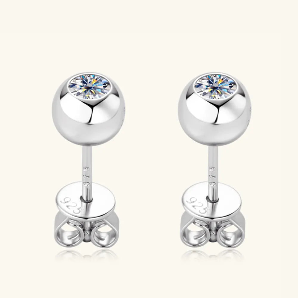 Moissanite 925 Sterling Silver Stud Earrings - V.I.P Digital Presence