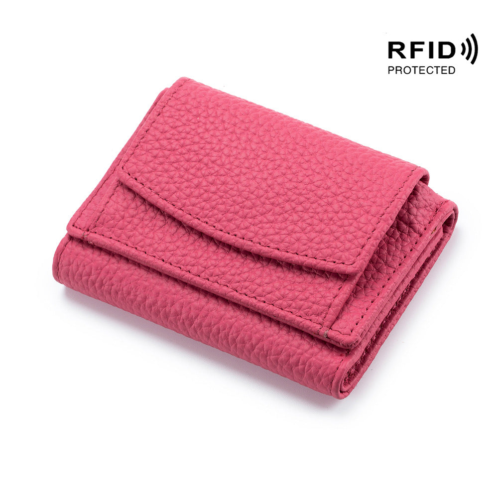 Small wallet women's genuine leather Japanese style fabric RFID coin bag wallet mini wallet short - V.I.P Digital Presence