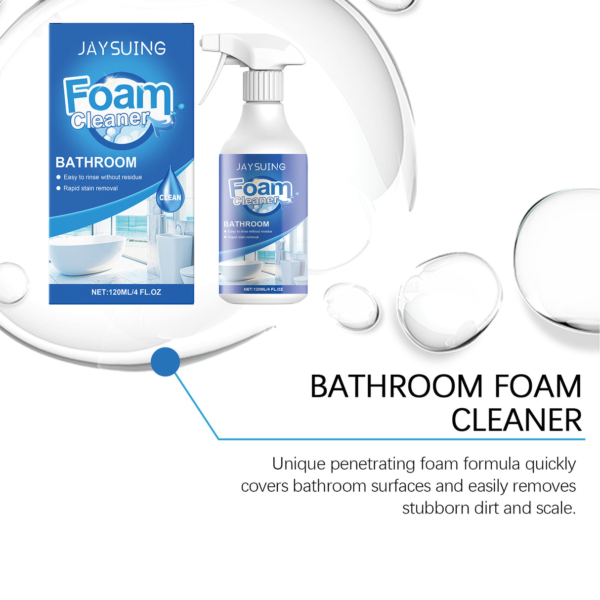 Bathroom Foam Cleaner Tile Glass Bathtub Water Stain Scale Cleaning Cleaner - V.I.P Digital Presence