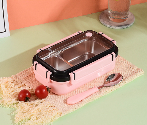 Simple and stylish portable stainless steel heat preservation and anti-scalding partition lunch box - V.I.P Digital Presence
