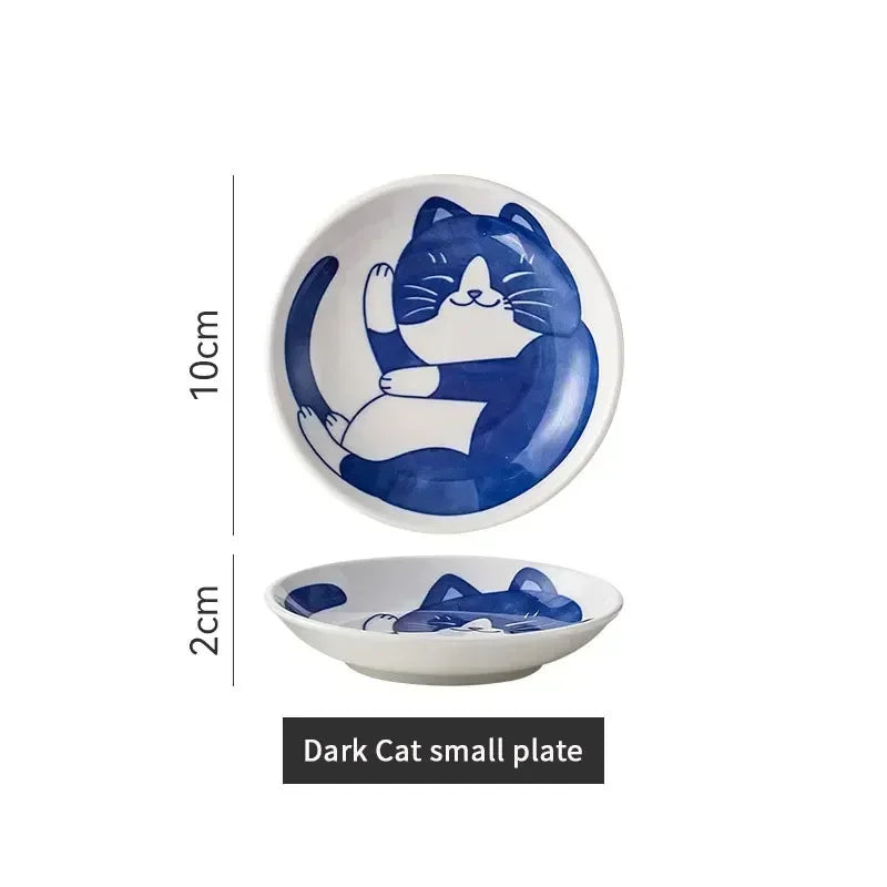Cat dish cartoon ceramic dish household dining table dipping dish soy sauce dish hot pot seasoning dish - V.I.P Digital Presence