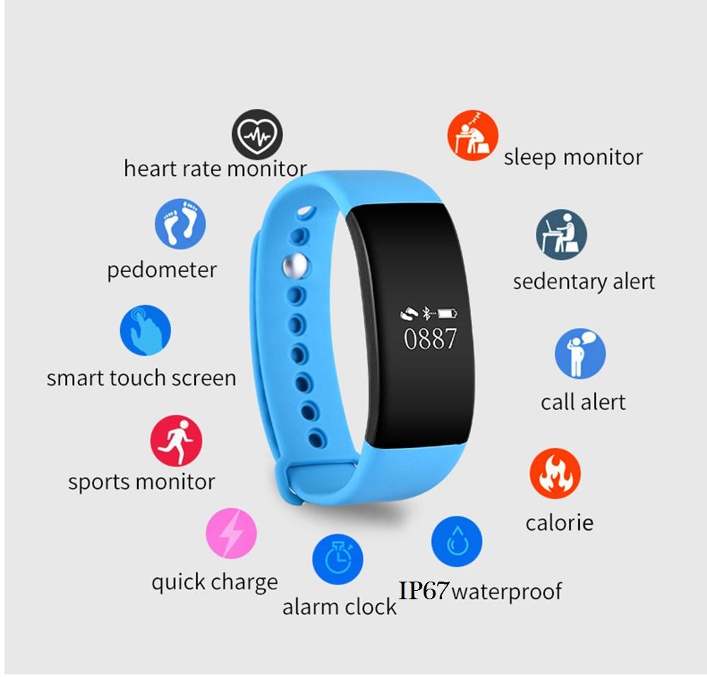 V66 Sport Smartwatch BT 4.0 IP67 Waterproof Heart Rate Monitor Smart Wristband Health Bracelet for Android IOS Phone - V.I.P Digital Presence