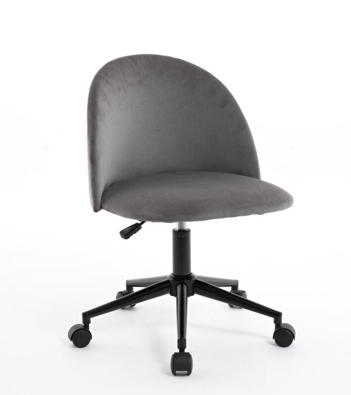 Velvet fabric office chair, mid back adjustable rotating computer chair, black legs, cushioned office chair with wheels - V.I.P Digital Presence