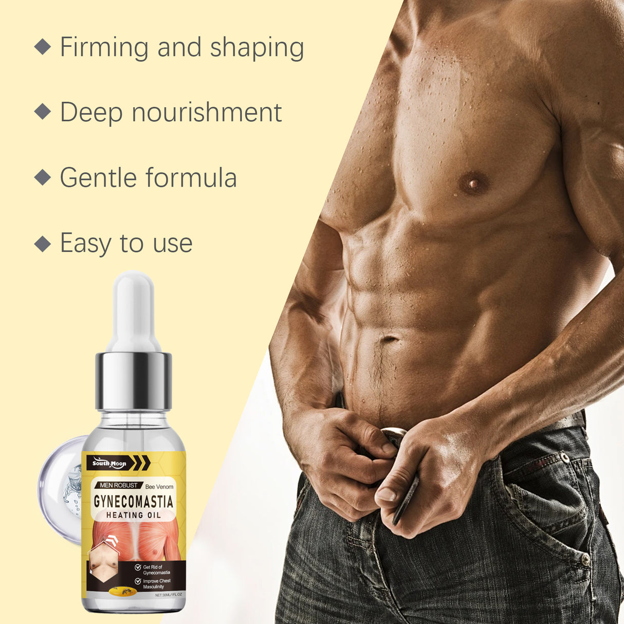 South Month Men's Chest Care Essential Oil, Chest Firming And Lifting Nourishing Skin Elasticity Care Oil - V.I.P Digital Presence