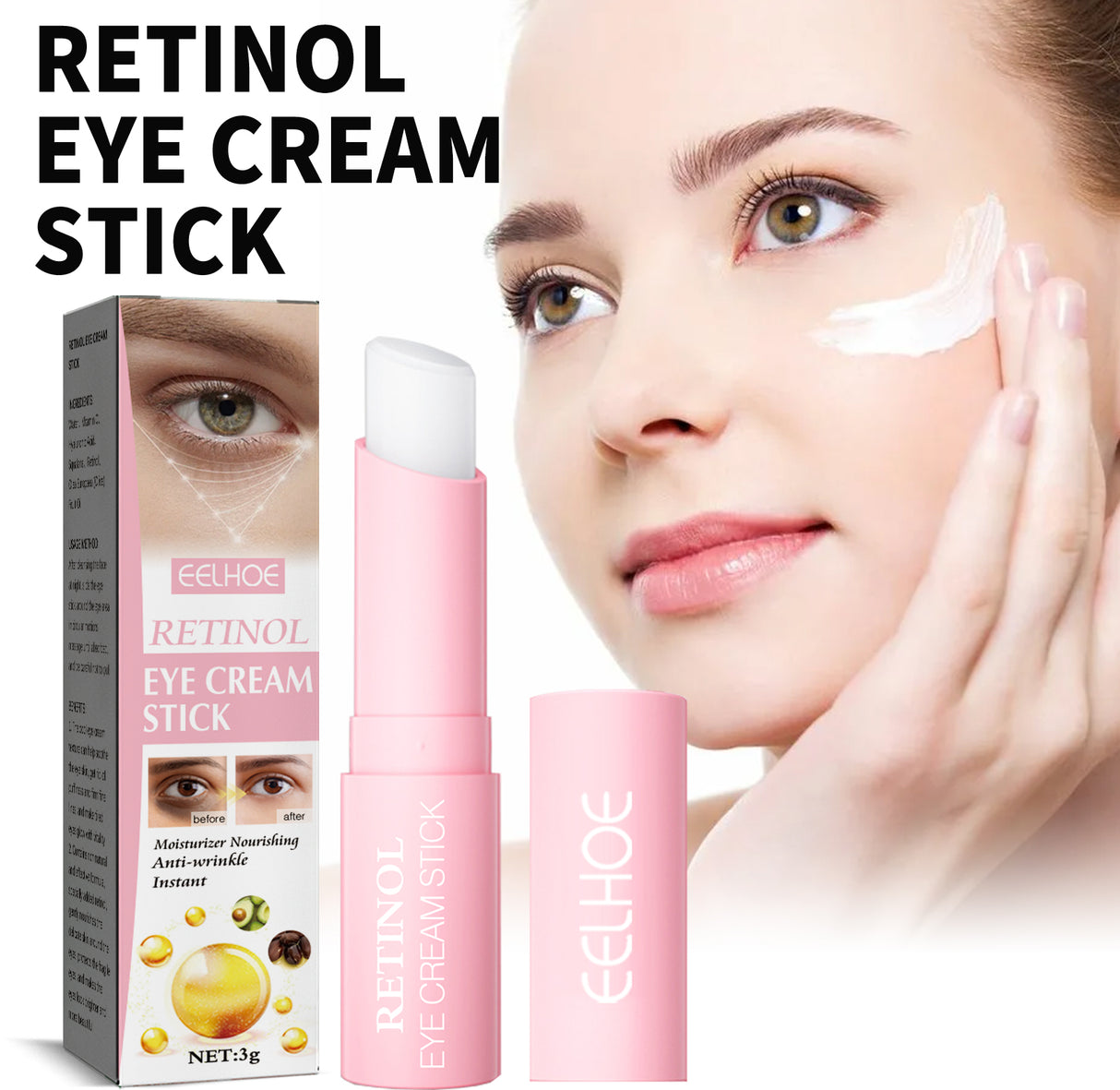 Retinol Eye Cream Stick, Moisturizes And Improves Fine Lines, Crow's Feet, Dark Circles And Tights The Eye Skin - V.I.P Digital Presence
