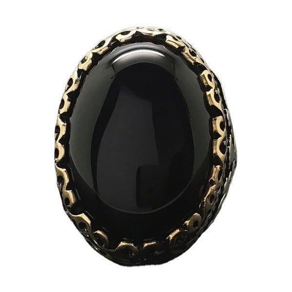 925 Thai Silver Black Zircon Plated Ring with Goose Egg Color Separation - V.I.P Digital Presence