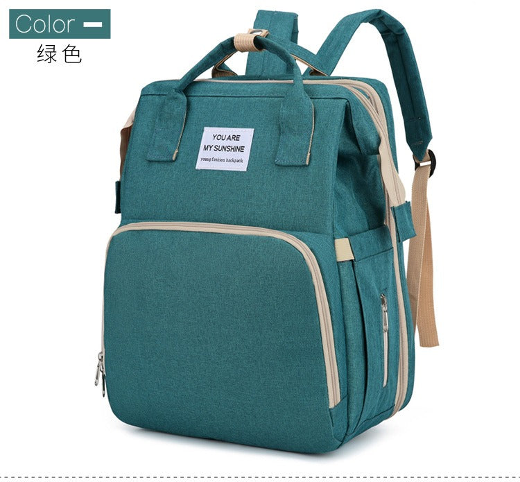Portable Foldable Bed Mommy Bag For Going Out Lightweight And Large Capacity Mother And Baby Bag Backpack - V.I.P Digital Presence