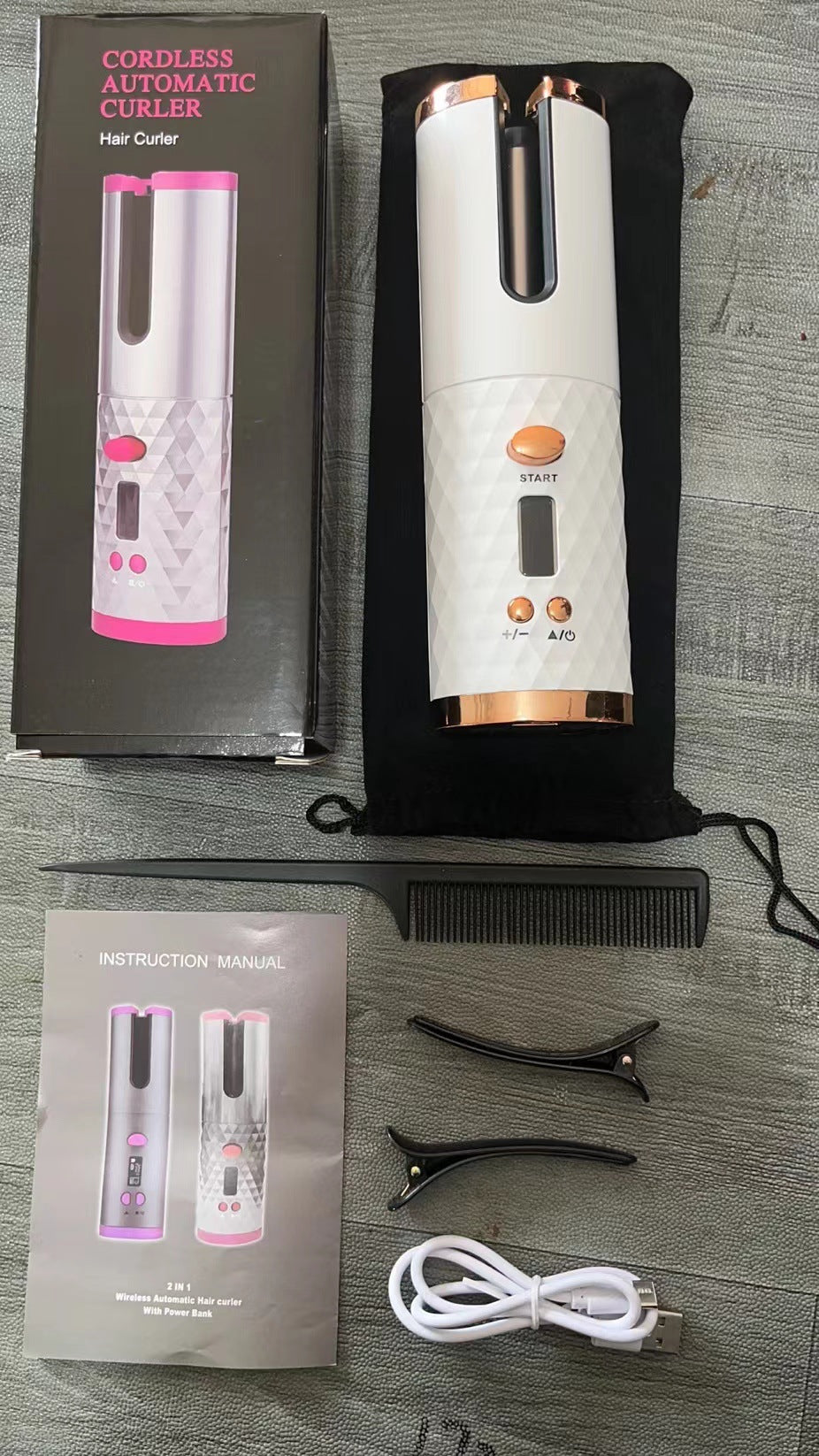 New Portable USB Charging Models Automatic Curling Iron Intelligent LCD Home Mini Lazy Hair Curler - V.I.P Digital Presence