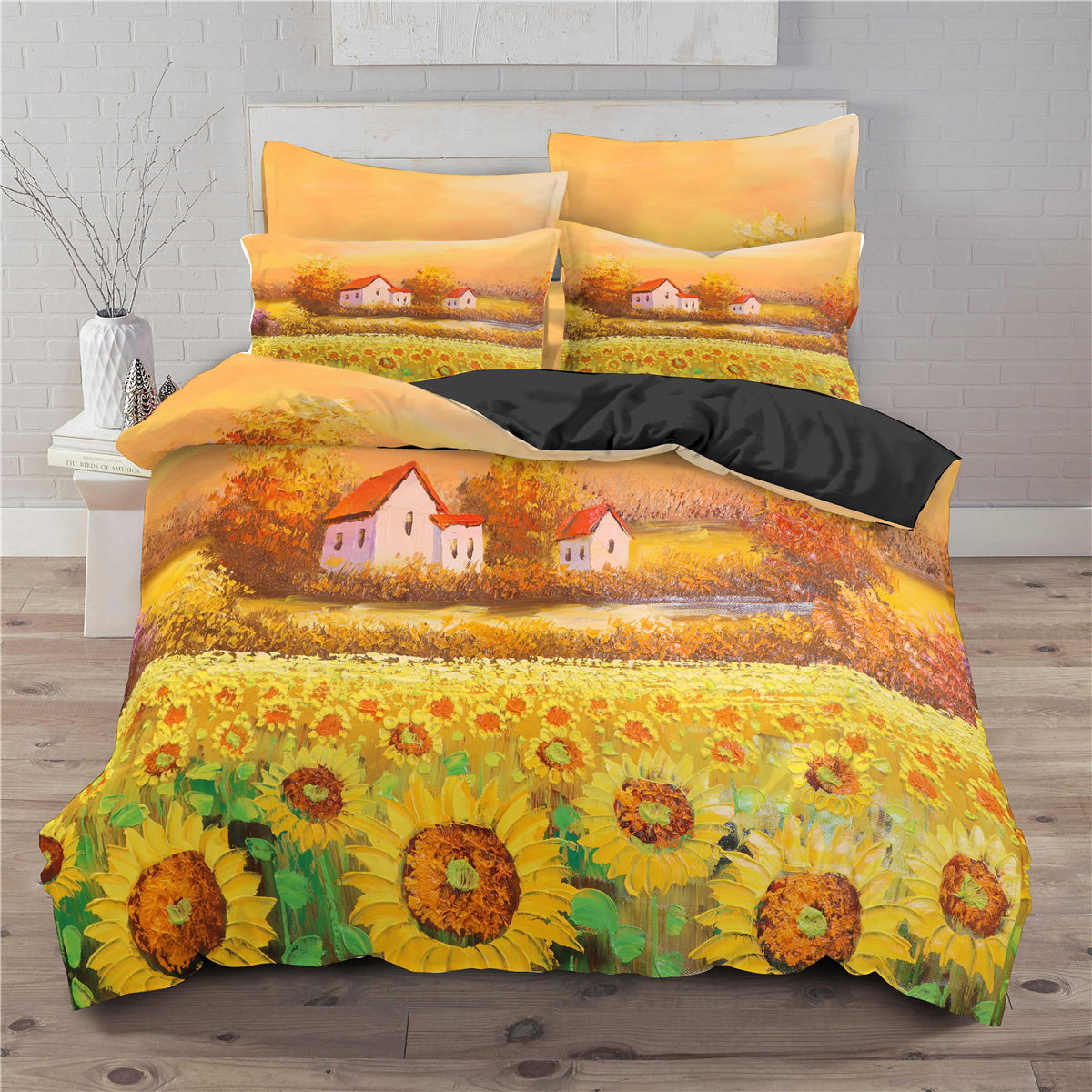 Sunflower 3D digital print set of 3 pieces/2 pieces