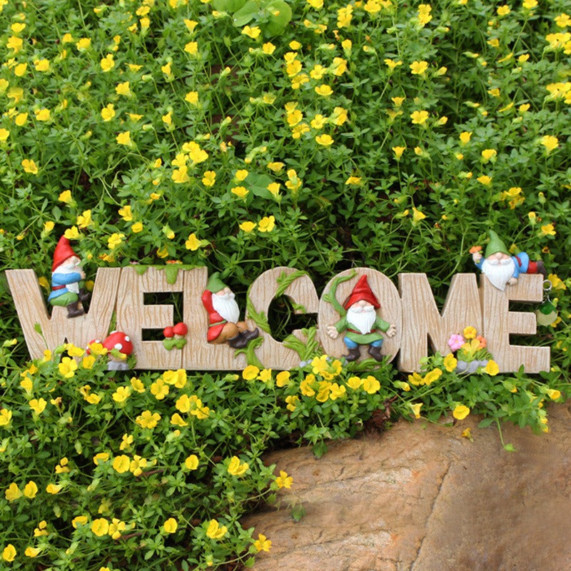 Dwarf Welcome Card Creative Garden Outdoor Balcony Welcome Decoration - V.I.P Digital Presence