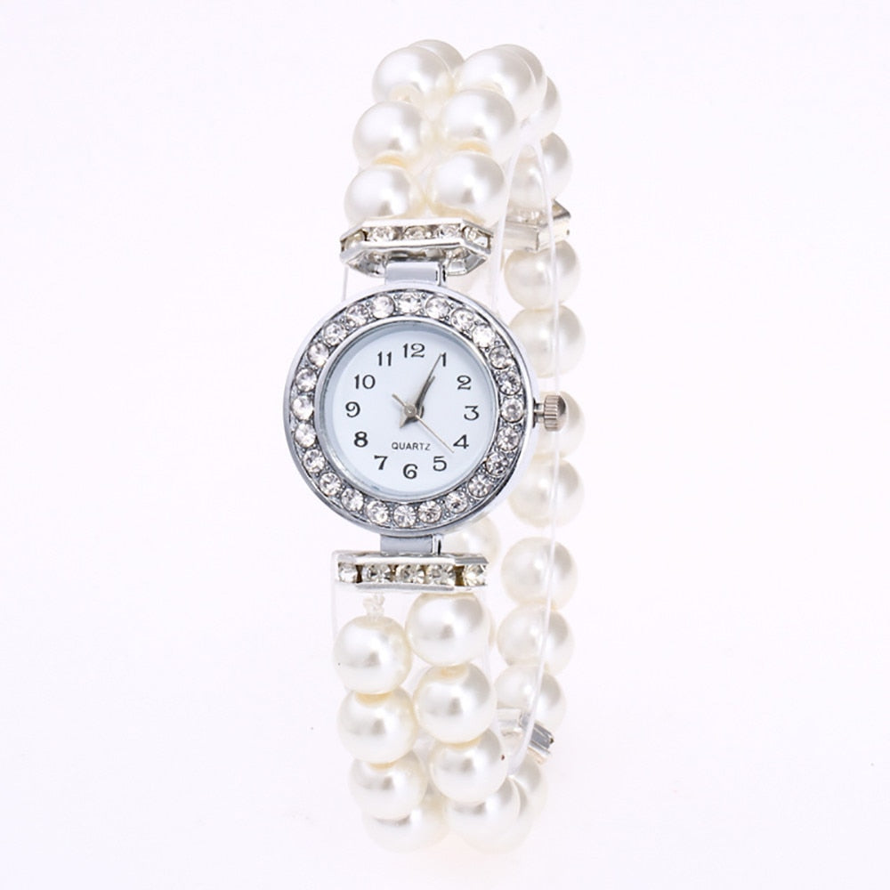 Crystal Watch Fashion Women Watch Pearl String Watch Strap Quartz Bracelet Watch models Female Clock Ladies damenuhr reloj mujer - V.I.P Digital Presence