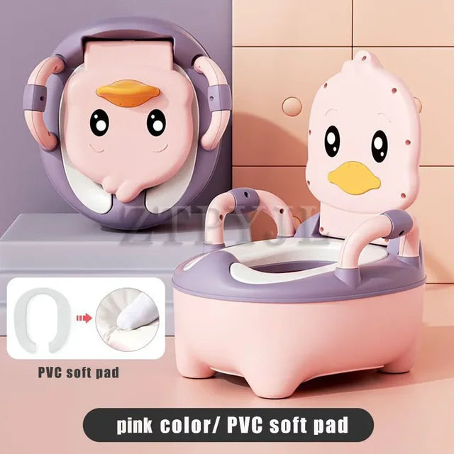 Children's Pot 1-6 Years Old Upgraded Cute Duck Baby Toilet Seat Baby Potty Portable Stool Boys & Girls Safe Trainer Seat WC