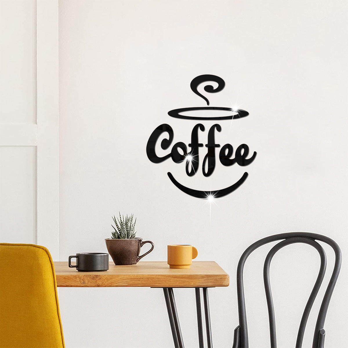 Coffee Themed Mirror Acrylic Wall Stickers for Kitchen and Dining Room - V.I.P Digital Presence