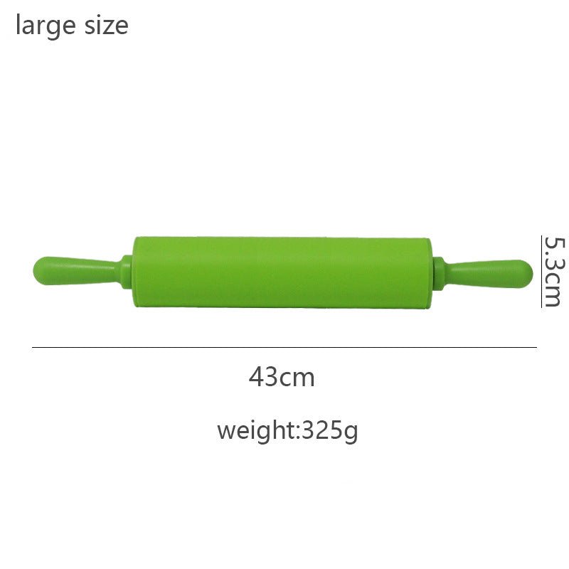 Wooden Handle Silicone Rolling Pin Rolling Pin Roller Flour Pin Small Medium And Large Household Baking Tools And Kitchenware - V.I.P Digital Presence