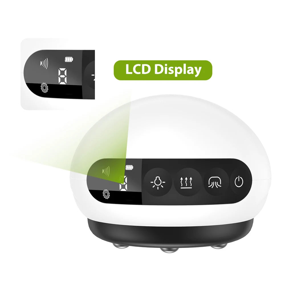 Intelligent Gua Sha LCD Display Cupping Device Body Scraping Massage Relax Meridian Dredging Hot Compress Red Light - V.I.P Digital Presence