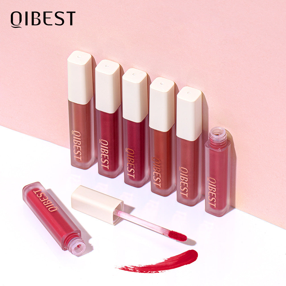 QIBEST Silky Lip Glaze Non-Stick Cup Does Not Fade Lip Gloss Makeup Color Liquid Lipstick Matte Moisturizing Lip Gloss - V.I.P Digital Presence