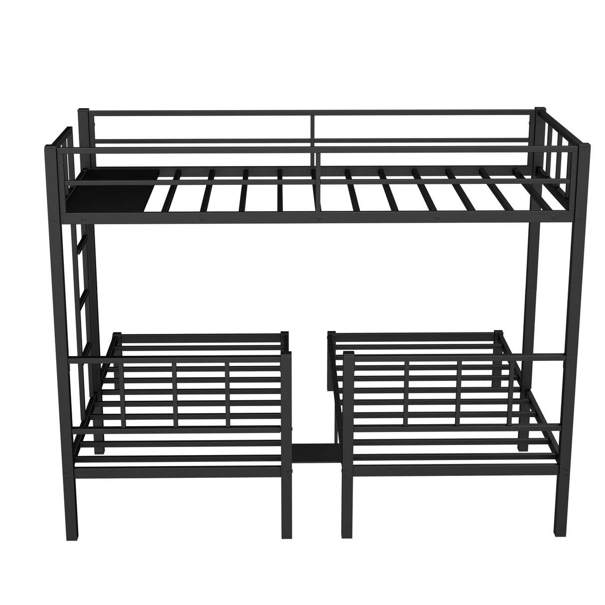 Twin over Twin & Twin Bunk Beds for 3, Twin XL over Twin & Twin Bunk Bed Metal Triple Bunk Bed, Black - V.I.P Digital Presence