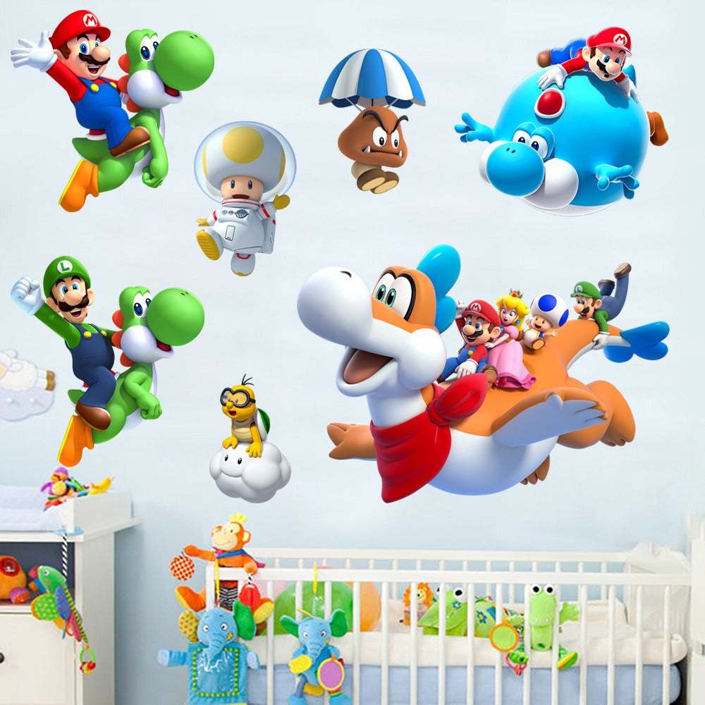 Mario stickers Super Mario stickers Children's room cartoon self-adhesive waterproof stickers wall stickers - V.I.P Digital Presence
