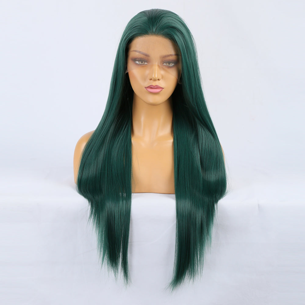 Goddess Wig Natural Realistic Wig Chemical Fiber Front Lace Long Straight Hair Matte High Temperature Silk Wig Headgear - V.I.P Digital Presence