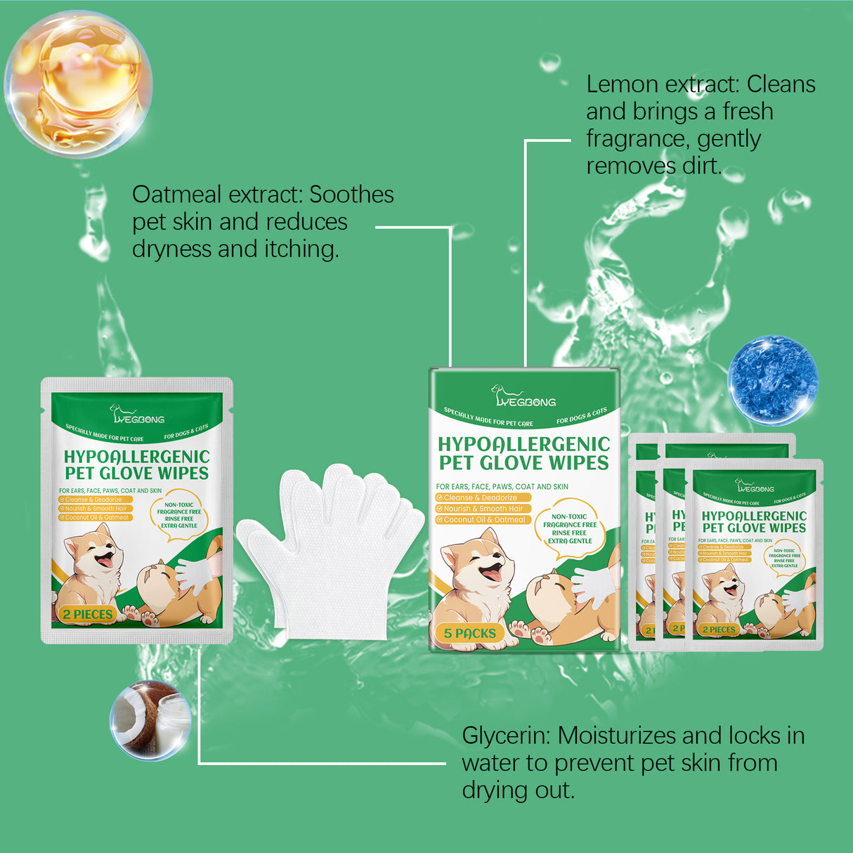 Pet Disposable Cleaning Gloves Dog Cat Hair And Skin Gentle Cleaning Care Gloves - V.I.P Digital Presence