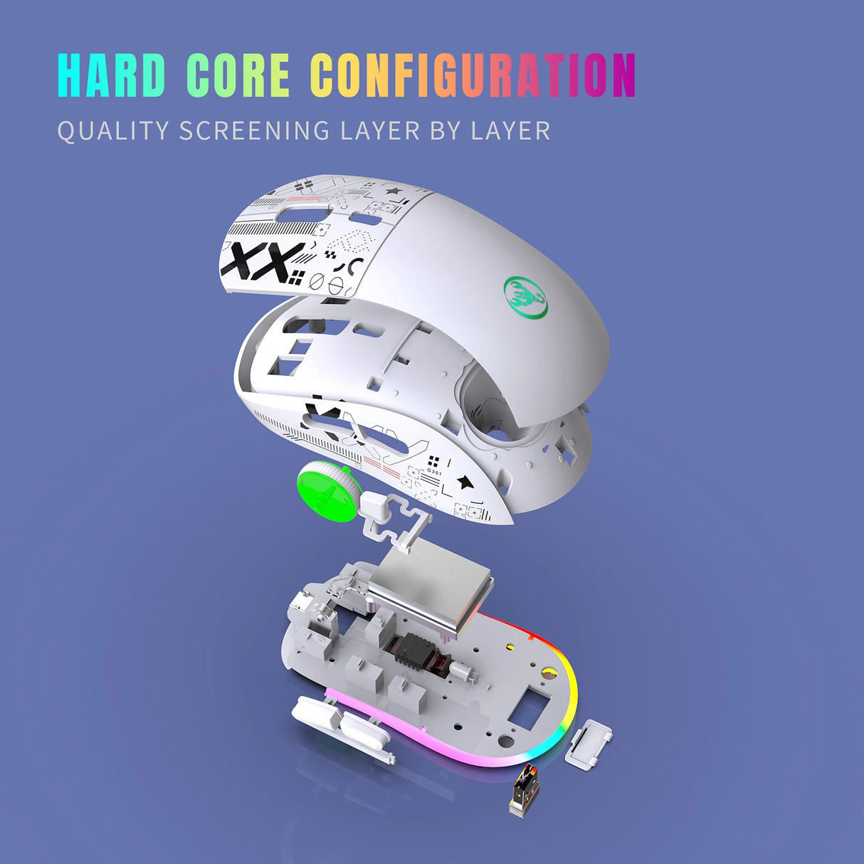 hxsj T90 2.4G Wireless Mechanical Mouse RGB Gaming Mouse Ergonomic 10 Million Keystroke 3600DPI Mouse 11 RGB Lighting Modes Mice - V.I.P Digital Presence