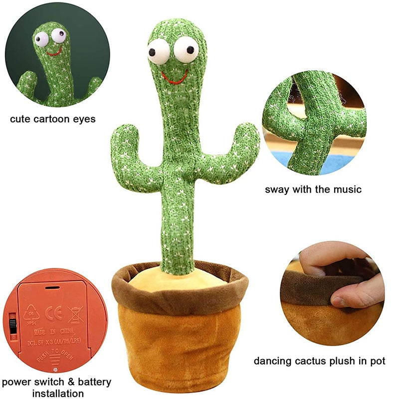Dancing Cactus Electron Plush Toy Soft Plush Doll Babies Cactus That Can Sing And Dance Voice Interactive Bled Stark Toy For Kid - V.I.P Digital Presence