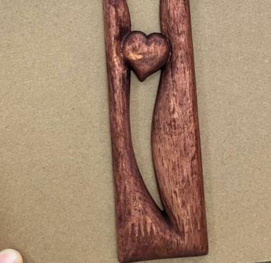 Three-dimensional wooden red heart cross love ornaments to commemorate relatives' tombstone inserts crucifix inserts - V.I.P Digital Presence