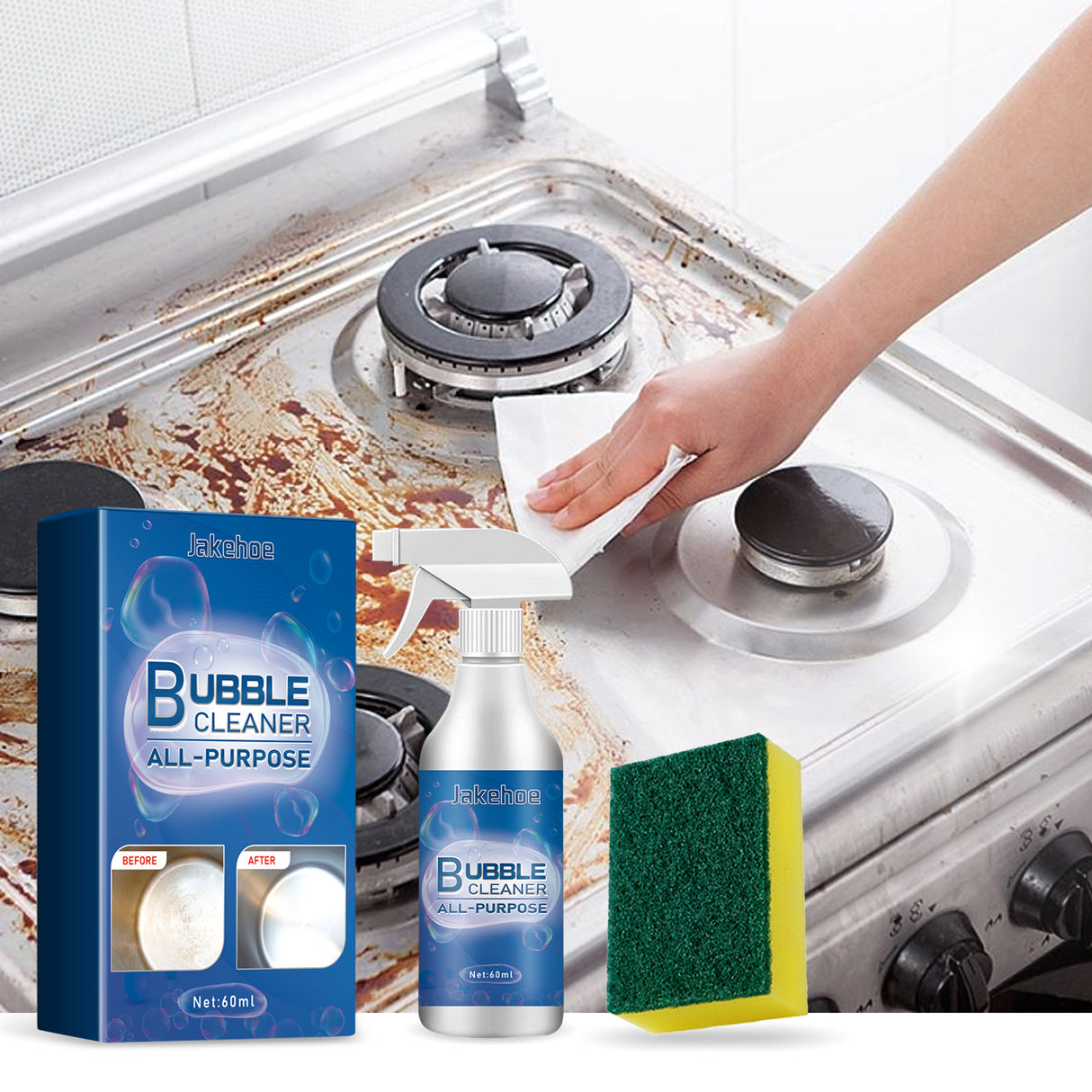 Multi-Purpose Household Foam Cleaner Set, Kitchen Stove Tile Heavy Grease Cleaning - V.I.P Digital Presence