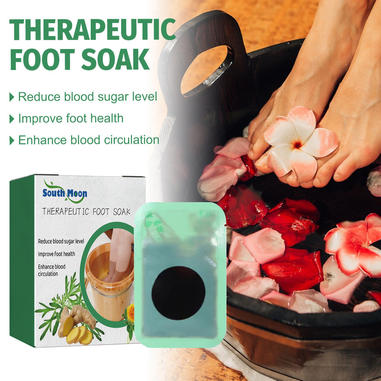 Therapeutic Foot Soak, Moist Foot Soak Package To Relieve Physical Discomfort Foot Deep Cleansing Treatment
