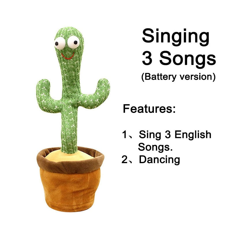 Dancing Cactus Electron Plush Toy Soft Plush Doll Babies Cactus That Can Sing And Dance Voice Interactive Bled Stark Toy For Kid - V.I.P Digital Presence