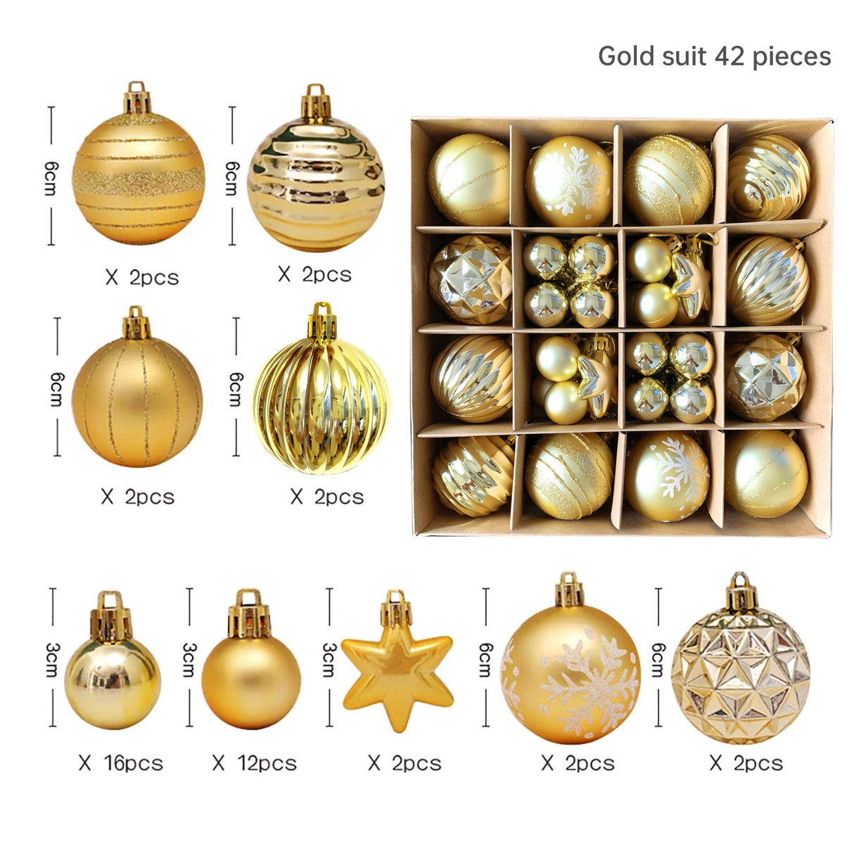 Christmas decoration 6cm electroplated ball plastic ball special-shaped painted Christmas ball gift Christmas tree pendant - V.I.P Digital Presence