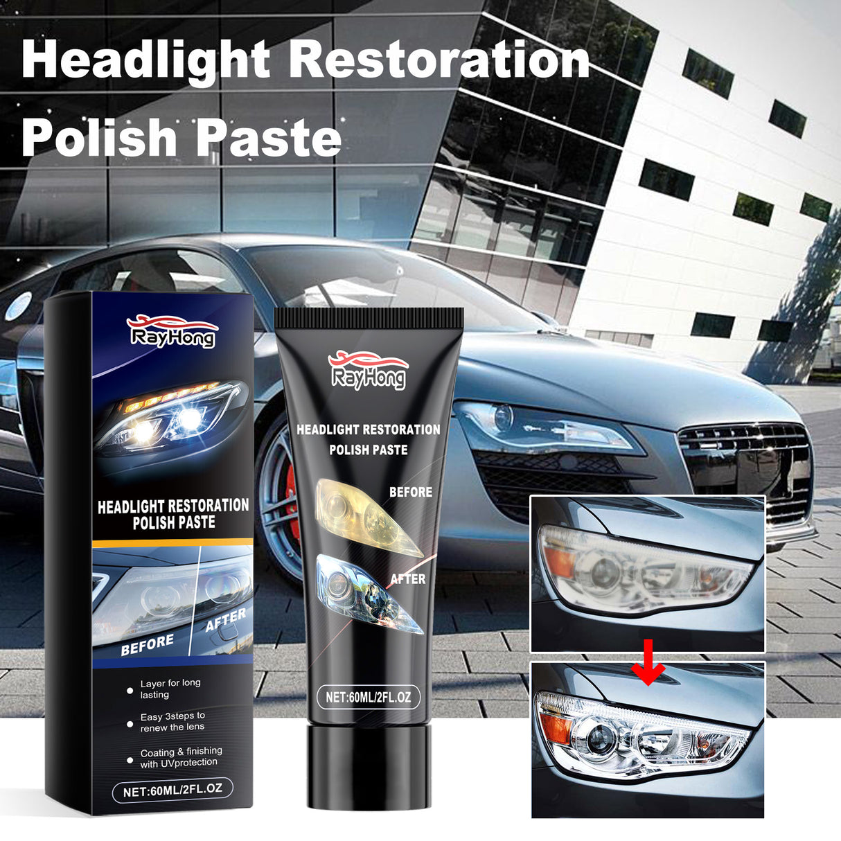 Headlight Polishing Paste Automotive Headlight Care Scratch Cleaning Refurbished Polishing Paste - V.I.P Digital Presence