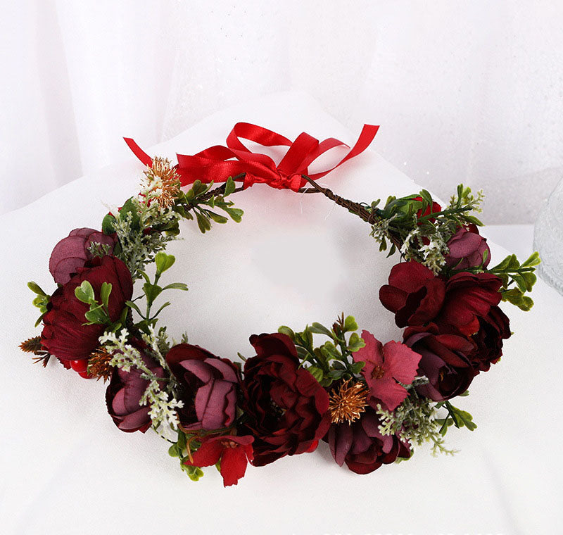 Korean style flower garland headwear, fresh flower crown, fashion show, dance party, flower crown, vacation, countryside props, - V.I.P Digital Presence