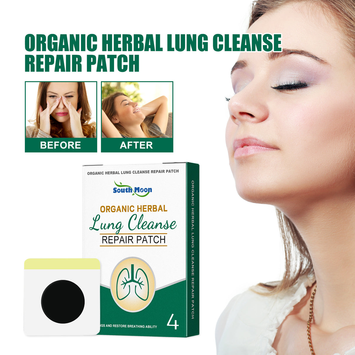 Organic Herbal Lung Cleanse Repair Patch, Relieve Nasal Discomfort Nasal Cleansing Repair Body Care - V.I.P Digital Presence