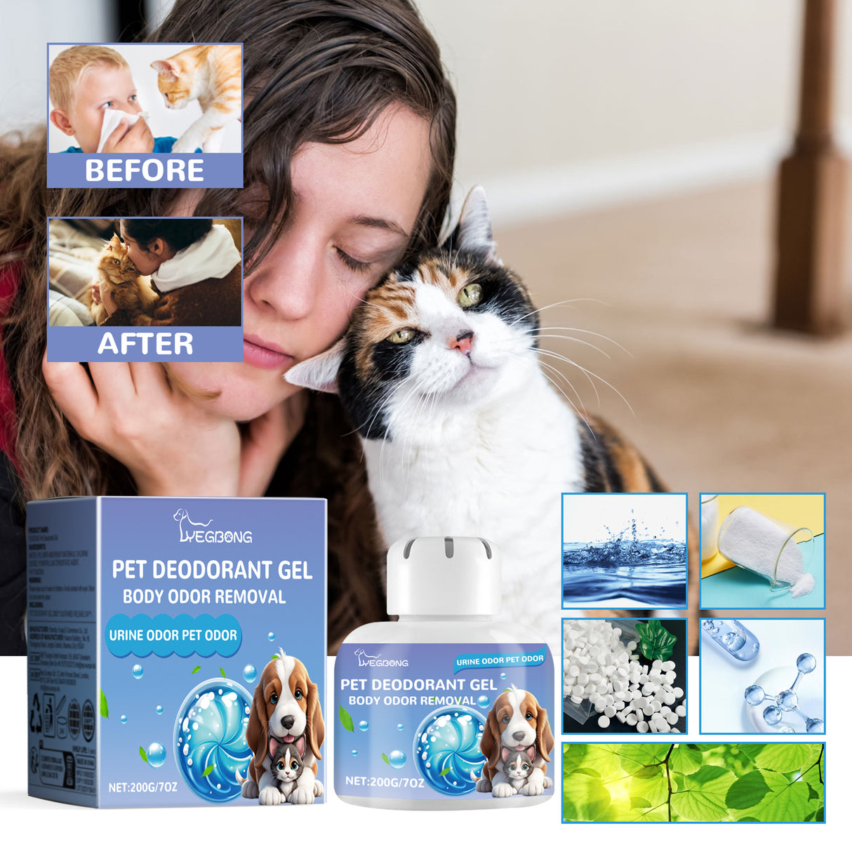 Pet Deodorant Gel, Cat And Dog Body Kennel Cattery Clean Odor Air Fresh Deodorizing Gel - V.I.P Digital Presence